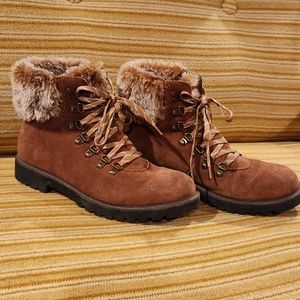 Cougar Brown Ankle Boots with Faux Fur